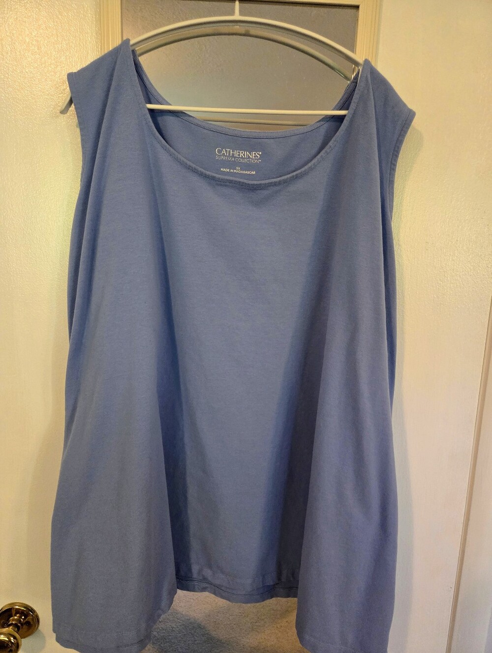 Catherines Light Blue Scoop Neck Tank Top